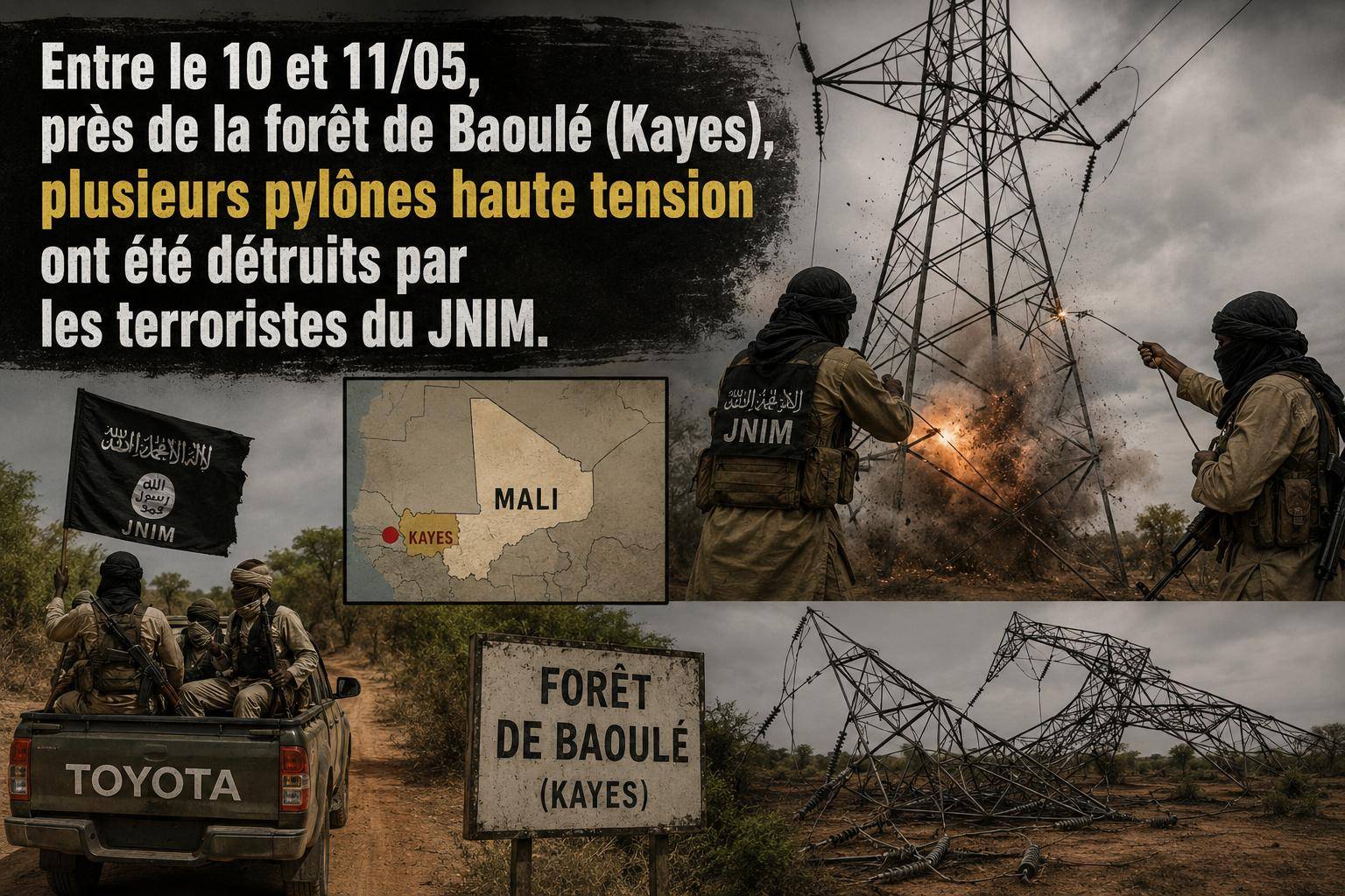 Crise énergétique au Mali : sabotage des pylônes plonge Bamako dans le noir