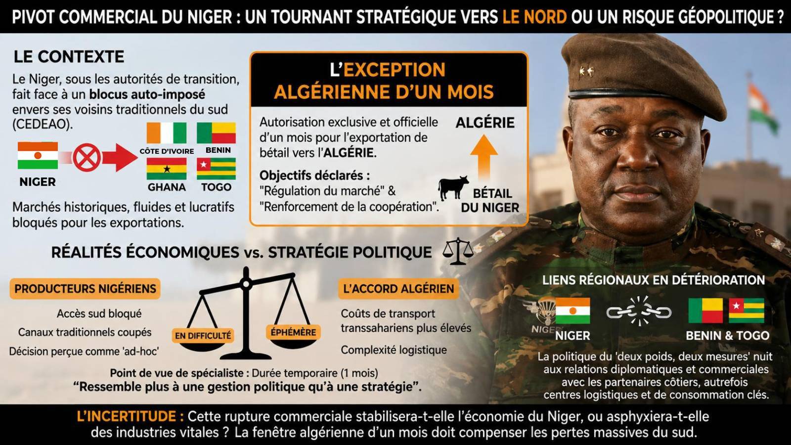 Le Niger privilégie l&rsquo;axe nord : une brèche commerciale vers l&rsquo;Algérie qui interroge