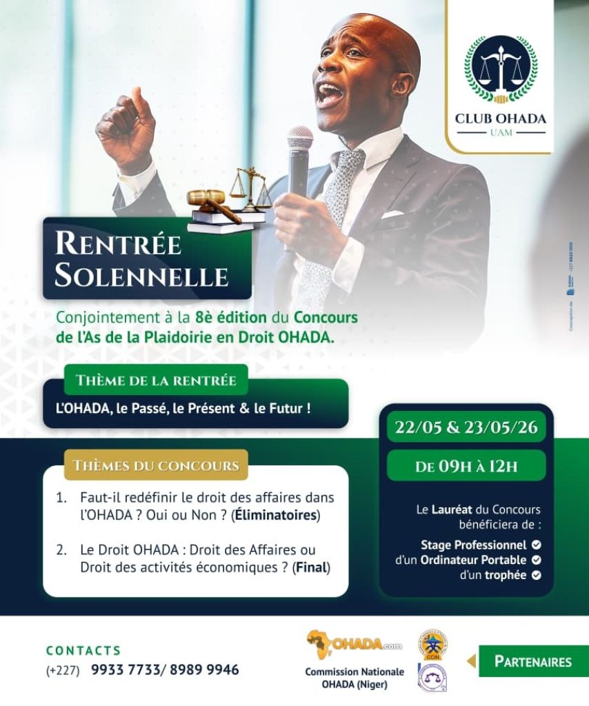 Événement majeur droit ohada à Niamey : rentrée solennelle et concours d&rsquo;éloquence