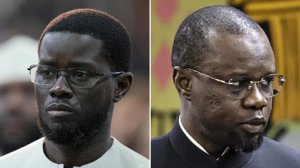 Le président Bassirou Diomaye Faye (à gauche) et Ousmane Sonko (à droite), acteurs clés de la scène politique sénégalaise.
