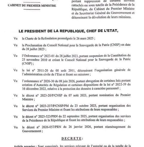 Niger : une rationalisation des services présidentiels et gouvernementaux