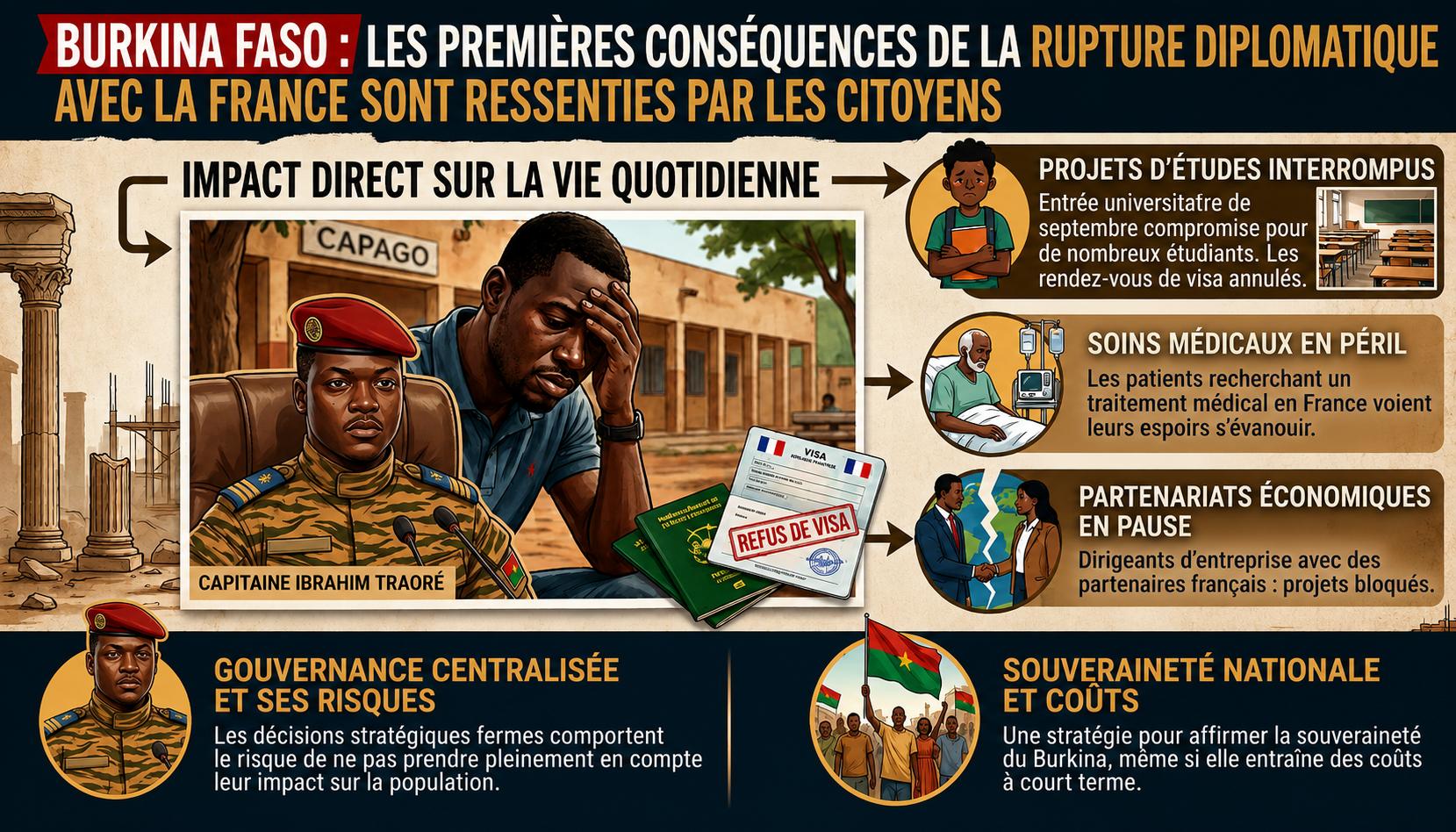 Burkina Faso : les premières conséquences de la rupture diplomatique avec la France se font sentir pour les citoyens