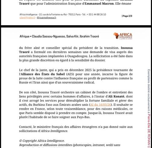 Burkina Faso : la famille Traoré joue les durs avec Paris, mais sollicite discrètement un visa pour la France