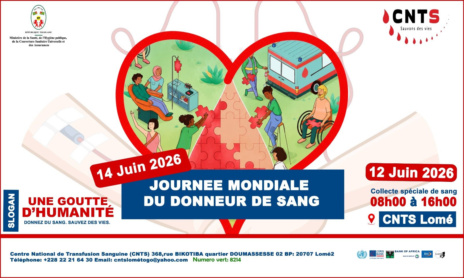 Don de sang à Lomé : le CNTS organise une collecte spéciale pour la Journée mondiale 2026