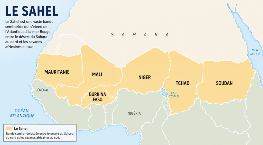 Carte de la crise humanitaire au Sahel
