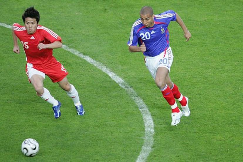 David Trezeguet lors d'un match de préparation à la Coupe du monde
