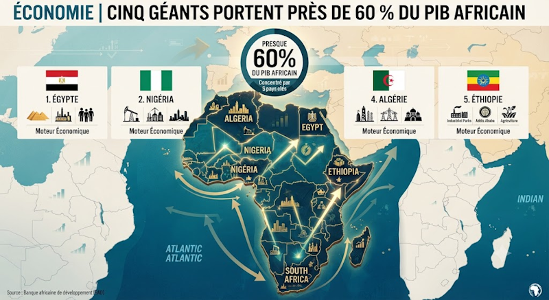 Les cinq économies africaines qui dominent le PIB continental