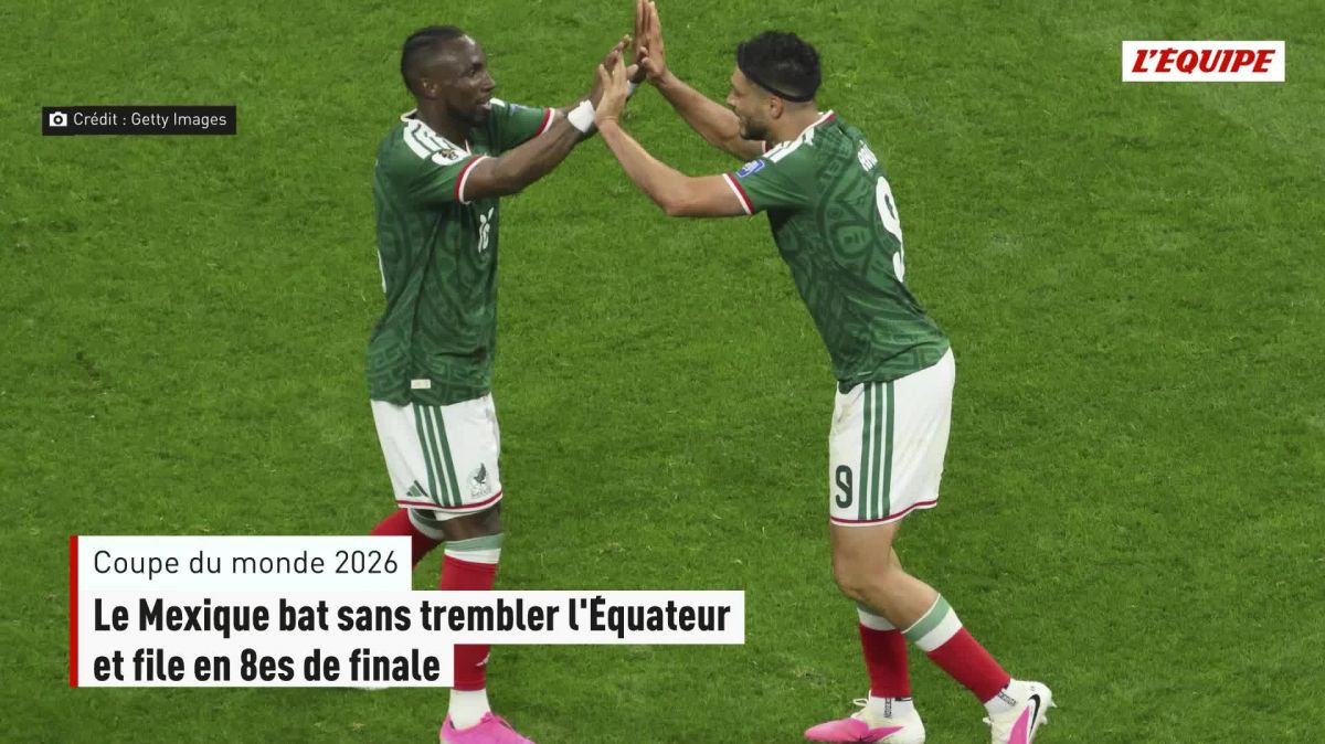 Le Mexique bat sans trembler l&rsquo;Équateur et file en 8es de finale