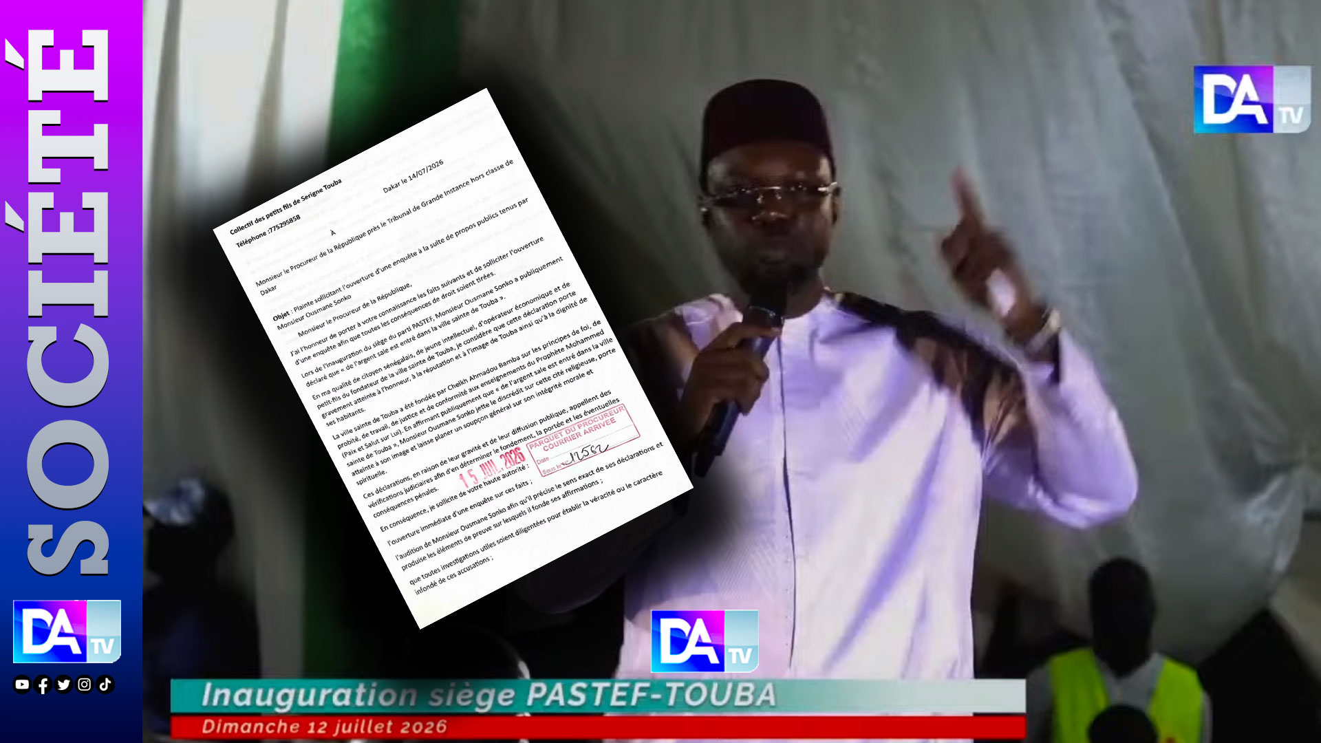 Plainte contre Ousmane Sonko pour propos sur touba : le parquet de Dakar saisi