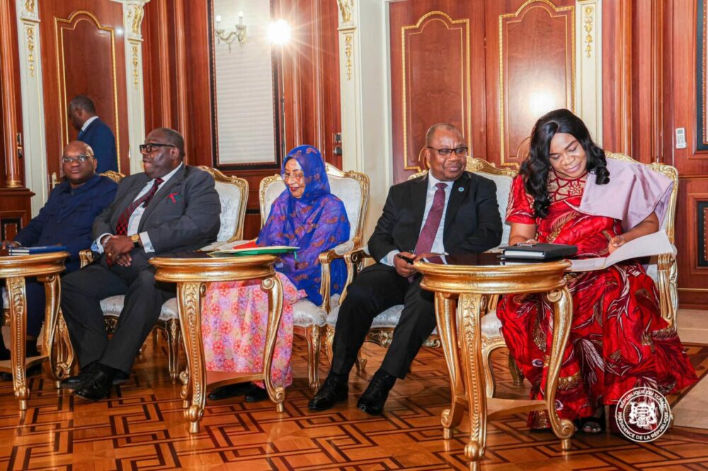 Le Président tchadien Mahamat Idriss Déby Itno lors de son audience avec la délégation de la CEEAC