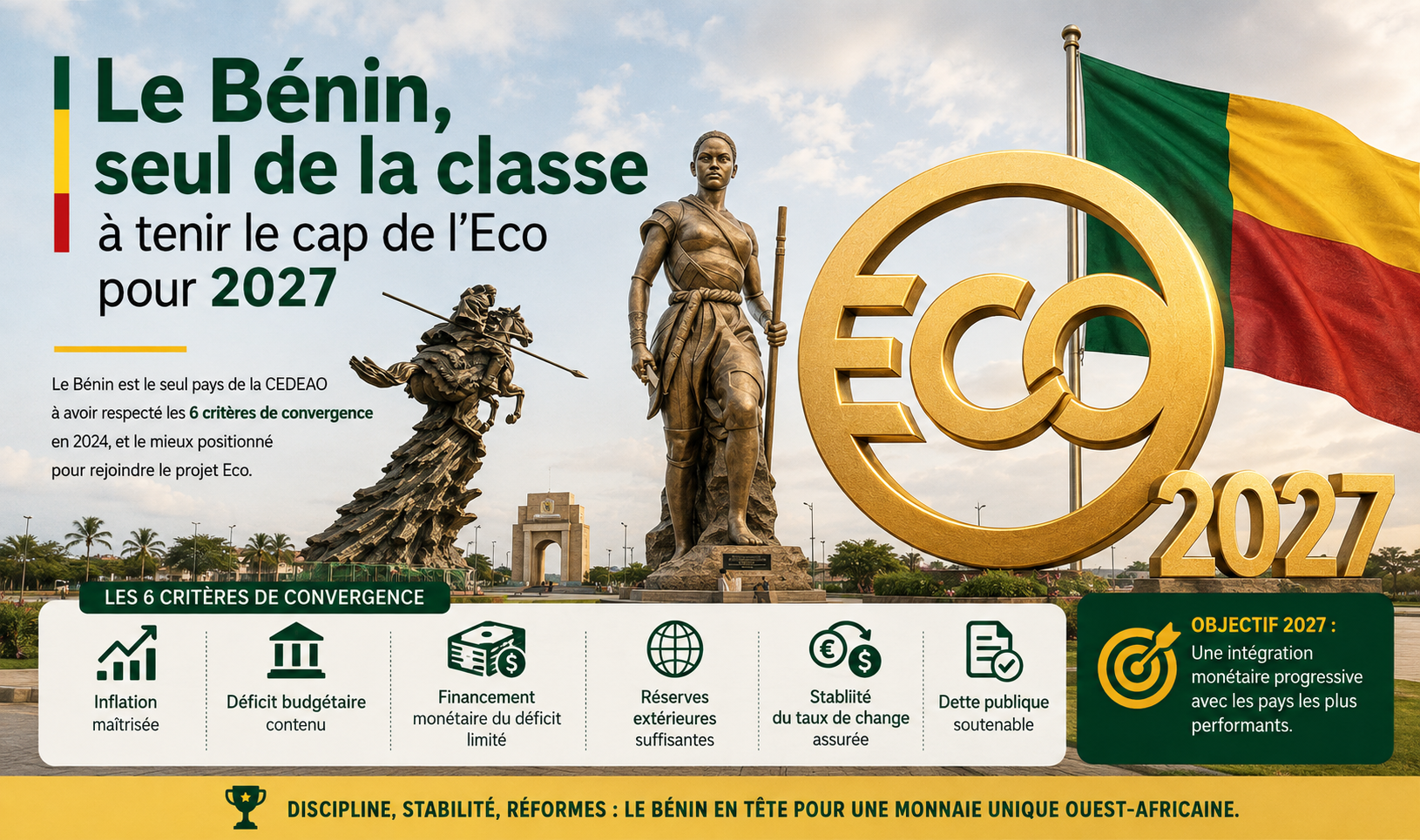 Le Bénin, pionnier crédible de l&rsquo;éco pour 2027