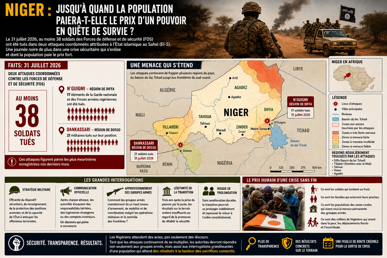 Niger : le terrorisme gagne du terrain malgré les promesses militaires
