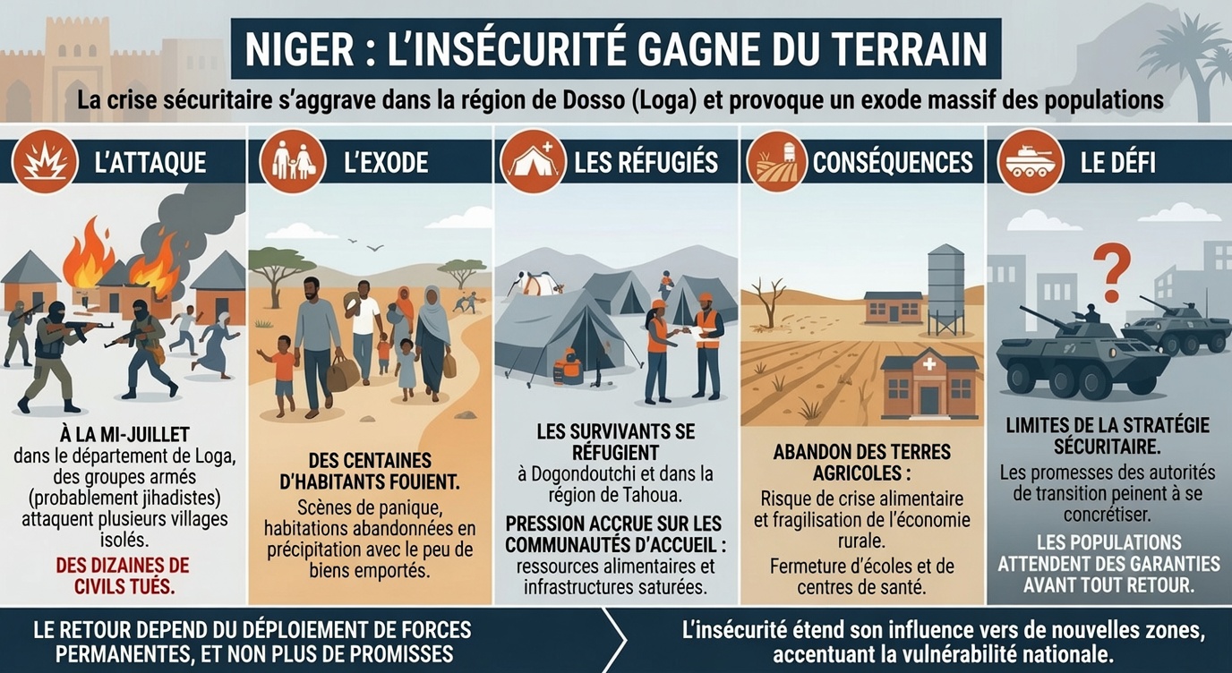 au Niger, l&rsquo;insécurité s&rsquo;intensifie et pousse des centaines de familles à l&rsquo;exil