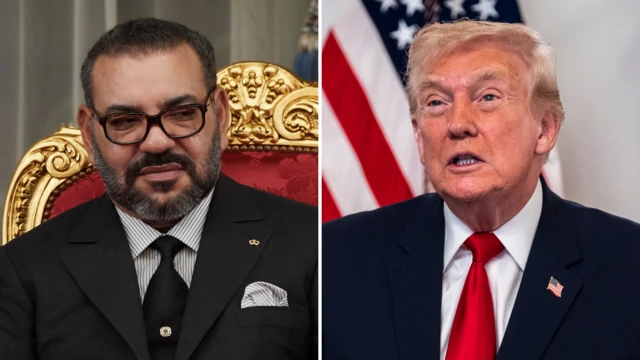 Le roi Mohammed VI et Donald Trump lors d'une rencontre diplomatique