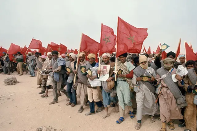Manifestation de la Marche verte de 1975 au Maroc